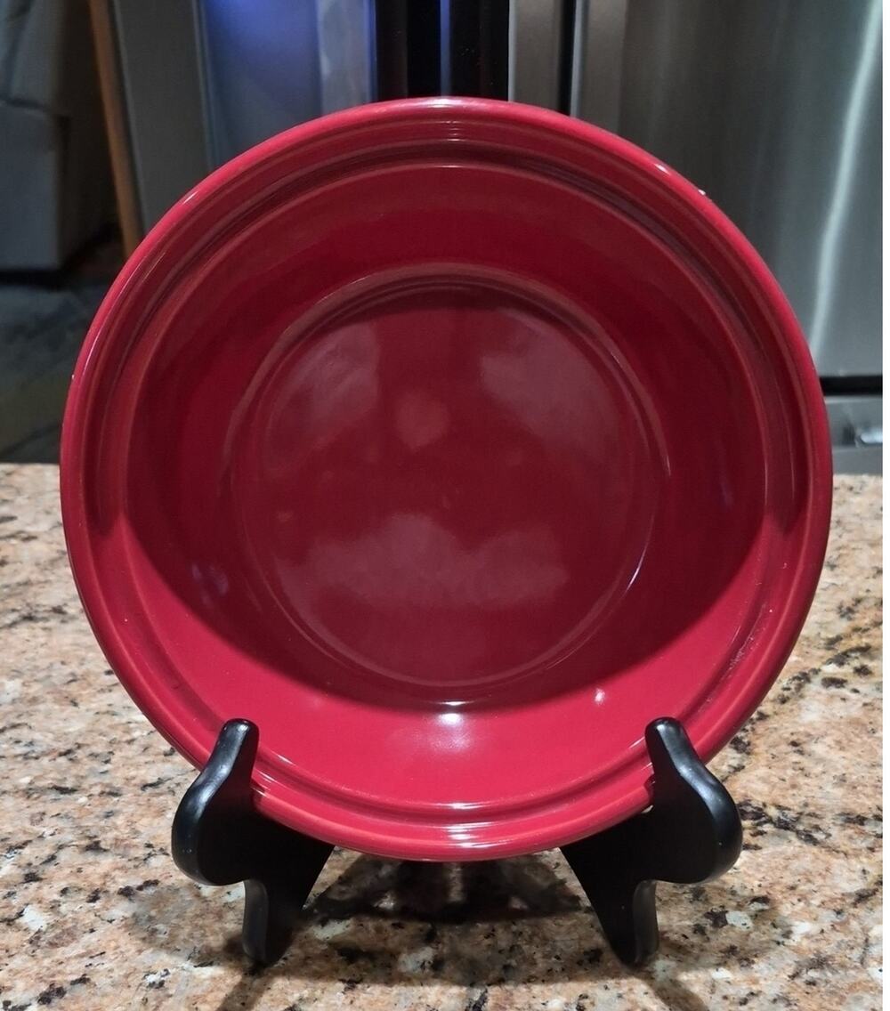 Longaberger Small Pie Plate 7 1/4" X 2"  Red Glazed Serving Bowl